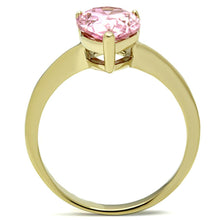 Load image into Gallery viewer, TK1508 - IP Gold(Ion Plating) Stainless Steel Ring with AAA Grade CZ  in Rose