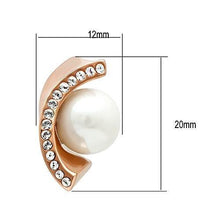 Load image into Gallery viewer, TK1510 - IP Rose Gold(Ion Plating) Stainless Steel Earrings with Synthetic Pearl in White