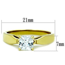 Load image into Gallery viewer, TK1511 - IP Gold(Ion Plating) Stainless Steel Ring with AAA Grade CZ  in Clear