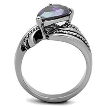 Load image into Gallery viewer, TK1515 - High polished (no plating) Stainless Steel Ring with AAA Grade CZ  in Amethyst
