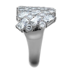 Load image into Gallery viewer, TK1522 - High polished (no plating) Stainless Steel Ring with AAA Grade CZ  in Clear