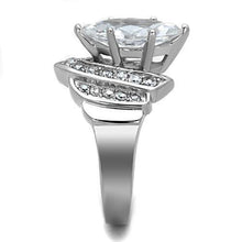Load image into Gallery viewer, TK1526 - High polished (no plating) Stainless Steel Ring with AAA Grade CZ  in Clear