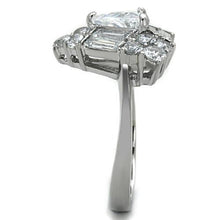 Load image into Gallery viewer, TK1527 - High polished (no plating) Stainless Steel Ring with AAA Grade CZ  in Clear