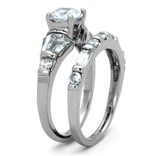 Load image into Gallery viewer, TK1535 - High polished (no plating) Stainless Steel Ring with AAA Grade CZ  in Clear