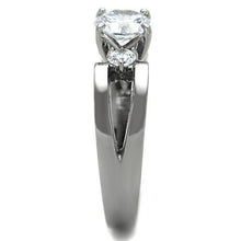 Load image into Gallery viewer, TK1537 - High polished (no plating) Stainless Steel Ring with AAA Grade CZ  in Clear