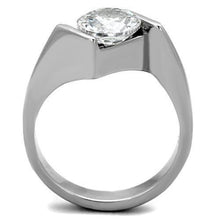 Load image into Gallery viewer, TK1538 - High polished (no plating) Stainless Steel Ring with AAA Grade CZ  in Clear