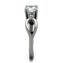 Load image into Gallery viewer, TK1539 - High polished (no plating) Stainless Steel Ring with AAA Grade CZ  in Clear
