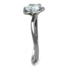 Load image into Gallery viewer, TK1540 - High polished (no plating) Stainless Steel Ring with AAA Grade CZ  in Clear