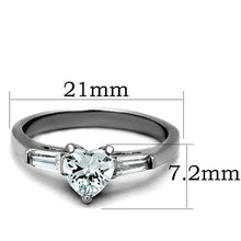 Load image into Gallery viewer, TK1541 - High polished (no plating) Stainless Steel Ring with AAA Grade CZ  in Clear