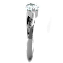 Load image into Gallery viewer, TK1542 - High polished (no plating) Stainless Steel Ring with AAA Grade CZ  in Clear
