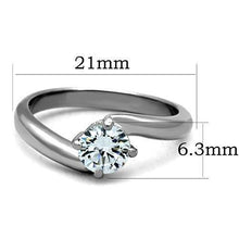 Load image into Gallery viewer, TK1543 - High polished (no plating) Stainless Steel Ring with AAA Grade CZ  in Clear