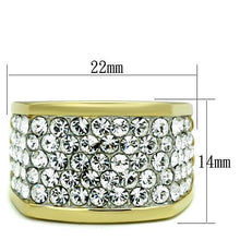 Load image into Gallery viewer, TK1545 - Two-Tone IP Gold (Ion Plating) Stainless Steel Ring with Top Grade Crystal  in Clear