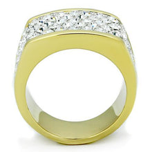Load image into Gallery viewer, TK1545 - Two-Tone IP Gold (Ion Plating) Stainless Steel Ring with Top Grade Crystal  in Clear