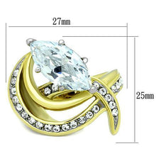 Load image into Gallery viewer, TK1546 - Two-Tone IP Gold (Ion Plating) Stainless Steel Ring with AAA Grade CZ  in Clear