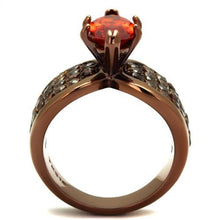 Load image into Gallery viewer, TK1548LC - IP Coffee light Stainless Steel Ring with AAA Grade CZ  in Orange