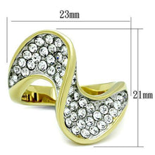 Load image into Gallery viewer, TK1549 - Two-Tone IP Gold (Ion Plating) Stainless Steel Ring with Top Grade Crystal  in Clear