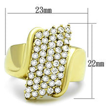 Load image into Gallery viewer, TK1554 - IP Gold(Ion Plating) Stainless Steel Ring with AAA Grade CZ  in Clear