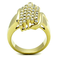 Load image into Gallery viewer, TK1554 - IP Gold(Ion Plating) Stainless Steel Ring with AAA Grade CZ  in Clear