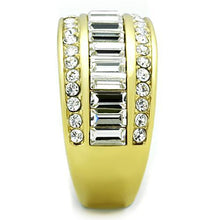 Load image into Gallery viewer, TK1561 - IP Gold(Ion Plating) Stainless Steel Ring with Top Grade Crystal  in Clear
