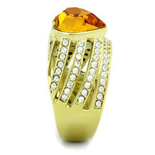 Load image into Gallery viewer, TK1563 - IP Gold(Ion Plating) Stainless Steel Ring with Top Grade Crystal  in Topaz