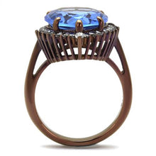 Load image into Gallery viewer, TK1564LC - IP Coffee light Stainless Steel Ring with Top Grade Crystal  in Light Sapphire
