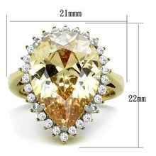 Load image into Gallery viewer, TK1564 - Two-Tone IP Gold (Ion Plating) Stainless Steel Ring with AAA Grade CZ  in Champagne