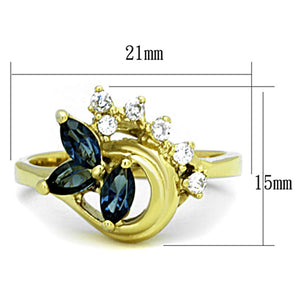 TK1571 - IP Gold(Ion Plating) Stainless Steel Ring with Top Grade Crystal  in Montana