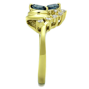 TK1571 - IP Gold(Ion Plating) Stainless Steel Ring with Top Grade Crystal  in Montana