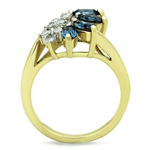 Load image into Gallery viewer, TK1573 - Two-Tone IP Gold (Ion Plating) Stainless Steel Ring with Top Grade Crystal  in Montana