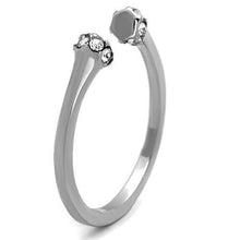 Load image into Gallery viewer, TK1580 - High polished (no plating) Stainless Steel Ring with Top Grade Crystal  in Clear