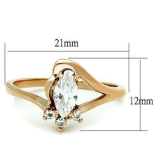 Load image into Gallery viewer, TK1590 - IP Rose Gold(Ion Plating) Stainless Steel Ring with AAA Grade CZ  in Clear