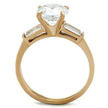 Load image into Gallery viewer, TK1595 - IP Rose Gold(Ion Plating) Stainless Steel Ring with AAA Grade CZ  in Clear