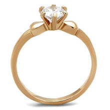 Load image into Gallery viewer, TK1596 - IP Rose Gold(Ion Plating) Stainless Steel Ring with AAA Grade CZ  in Clear