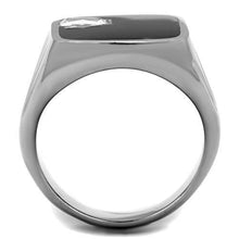 Load image into Gallery viewer, TK1598 - High polished (no plating) Stainless Steel Ring with AAA Grade CZ  in Clear