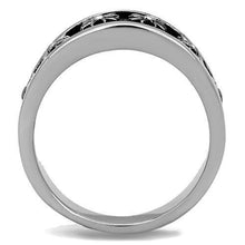Load image into Gallery viewer, TK1603 - High polished (no plating) Stainless Steel Ring with Epoxy  in Jet