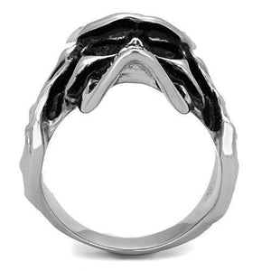 TK1604 - High polished (no plating) Stainless Steel Ring with Epoxy  in Jet