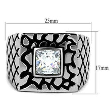 Load image into Gallery viewer, TK1607 - High polished (no plating) Stainless Steel Ring with AAA Grade CZ  in Clear