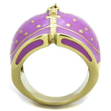 Load image into Gallery viewer, TK1621 - IP Gold(Ion Plating) Stainless Steel Ring with Epoxy  in Amethyst