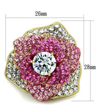 Load image into Gallery viewer, TK1624 - IP Gold(Ion Plating) Stainless Steel Ring with AAA Grade CZ  in Clear
