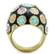Load image into Gallery viewer, TK1625 - IP Gold(Ion Plating) Stainless Steel Ring with Top Grade Crystal  in Clear