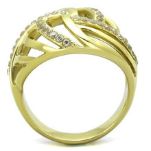 Load image into Gallery viewer, TK1627 - IP Gold(Ion Plating) Stainless Steel Ring with AAA Grade CZ  in Clear