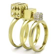 Load image into Gallery viewer, TK1630 - IP Gold(Ion Plating) Stainless Steel Ring with AAA Grade CZ  in Clear