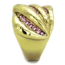 Load image into Gallery viewer, TK1638 - IP Gold(Ion Plating) Stainless Steel Ring with Top Grade Crystal  in Light Rose