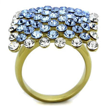 Load image into Gallery viewer, TK1643 - IP Gold(Ion Plating) Stainless Steel Ring with Top Grade Crystal  in Light Sapphire