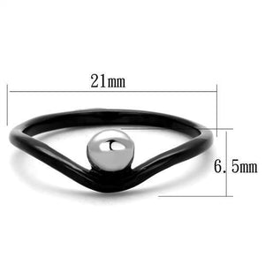 TK1645 - Two-Tone IP Black Stainless Steel Ring with No Stone