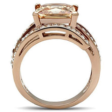 Load image into Gallery viewer, TK1665 - IP Rose Gold(Ion Plating) Stainless Steel Ring with AAA Grade CZ  in Champagne