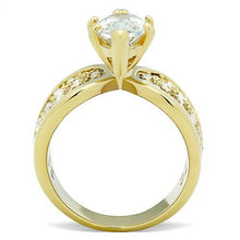 Load image into Gallery viewer, TK1672 - IP Gold(Ion Plating) Stainless Steel Ring with AAA Grade CZ  in Clear