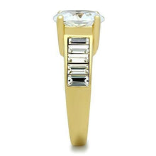 Load image into Gallery viewer, TK1675 - IP Gold(Ion Plating) Stainless Steel Ring with AAA Grade CZ  in Clear