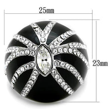 Load image into Gallery viewer, TK1679 - High polished (no plating) Stainless Steel Ring with Top Grade Crystal  in Clear