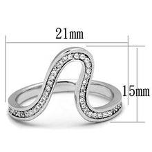 Load image into Gallery viewer, TK1680 - High polished (no plating) Stainless Steel Ring with AAA Grade CZ  in Clear